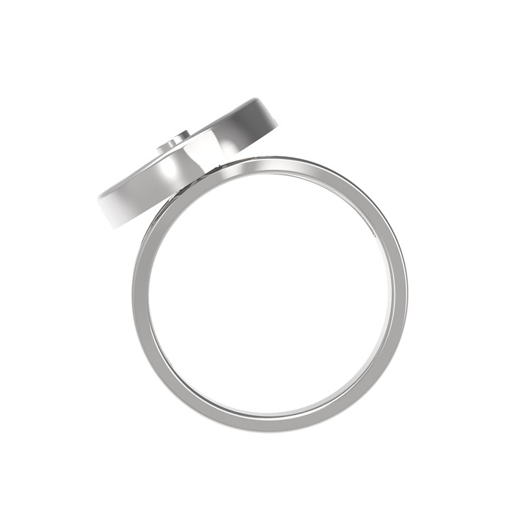 Кольцо из белого золота c бриллиантами и бирюзой