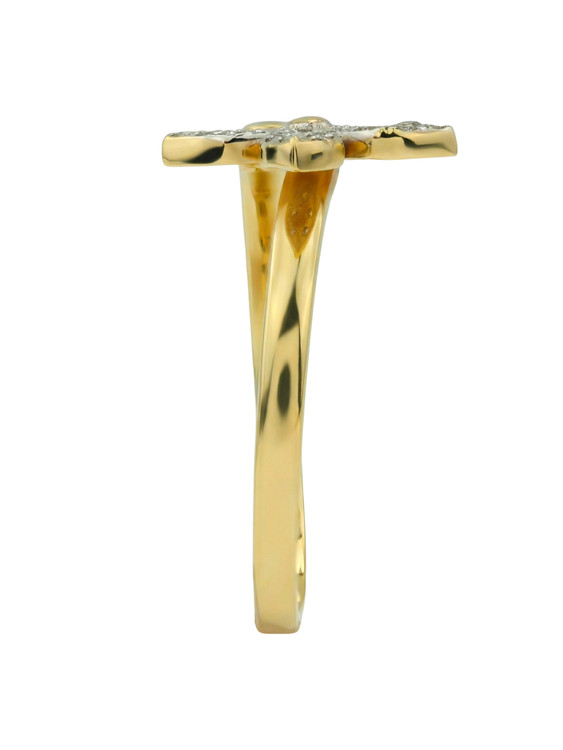 Кольцо из лимонного золота c бриллиантами