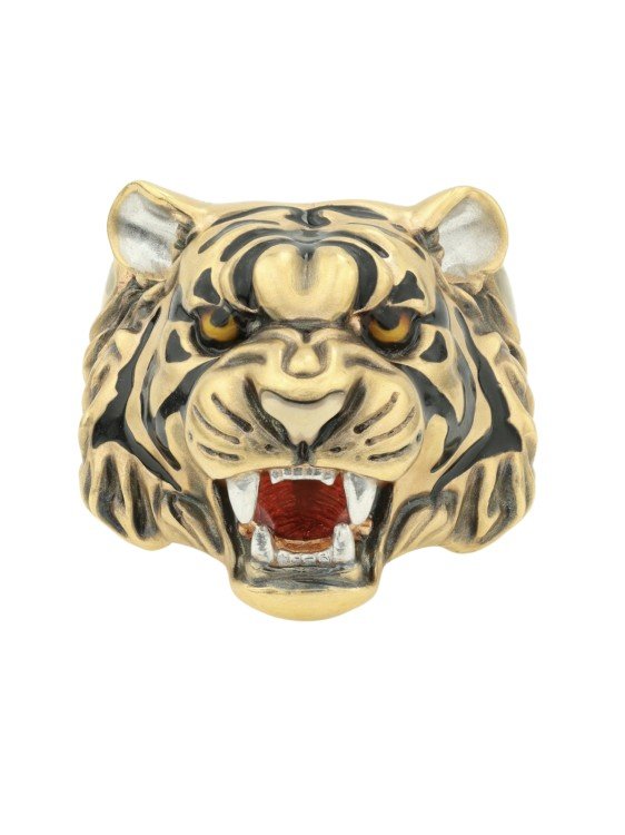 Кольцо из лимонного золота c эмаль