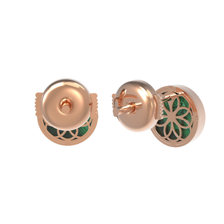 Серьги из золота c малахитом