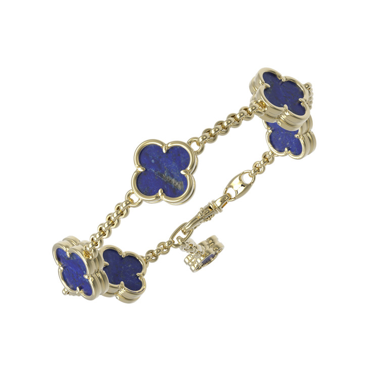 Браслет из лимонного золота c лазуритом