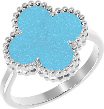 Кольцо из белого золота c бирюзой
