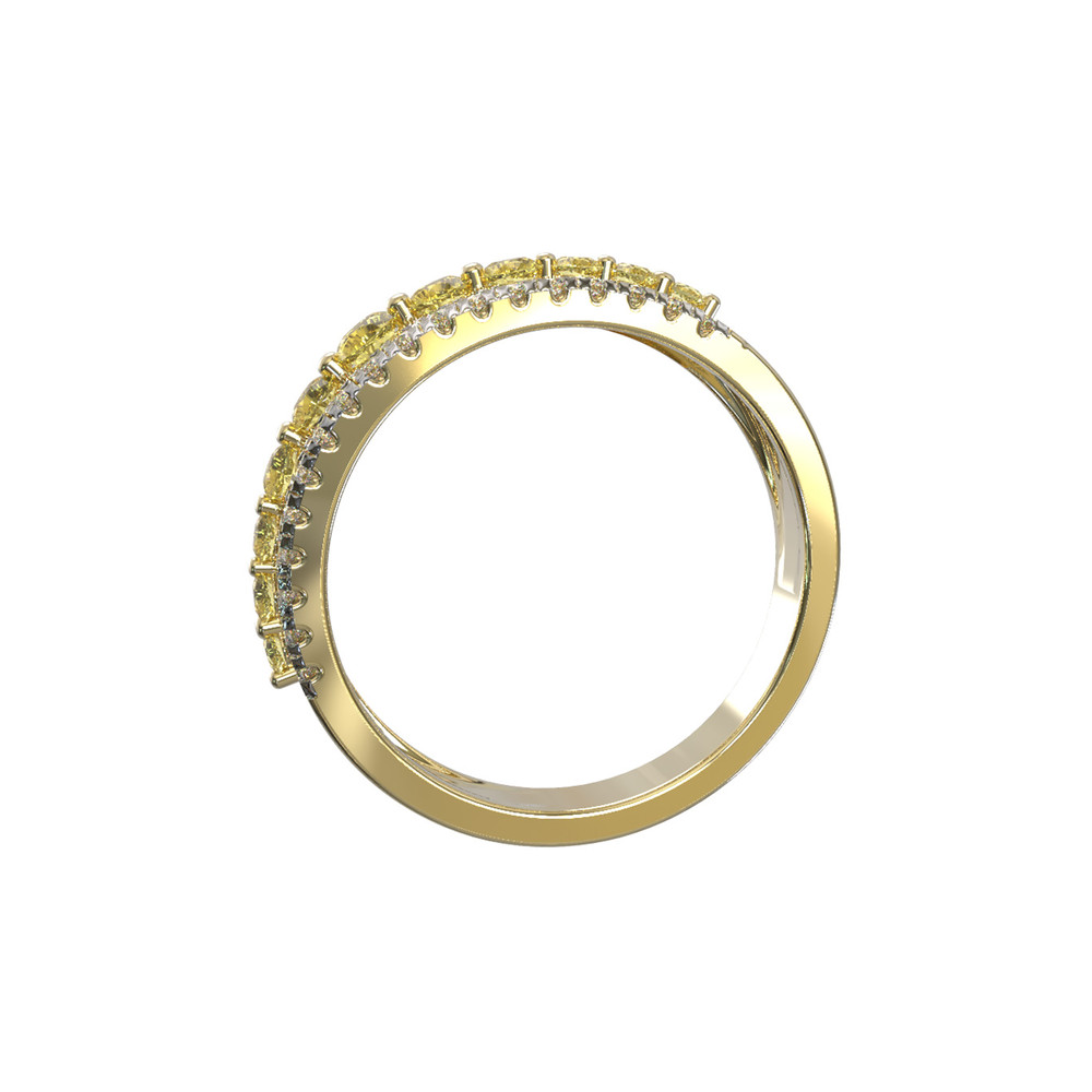 Кольцо из лимонного золота c бриллиантами