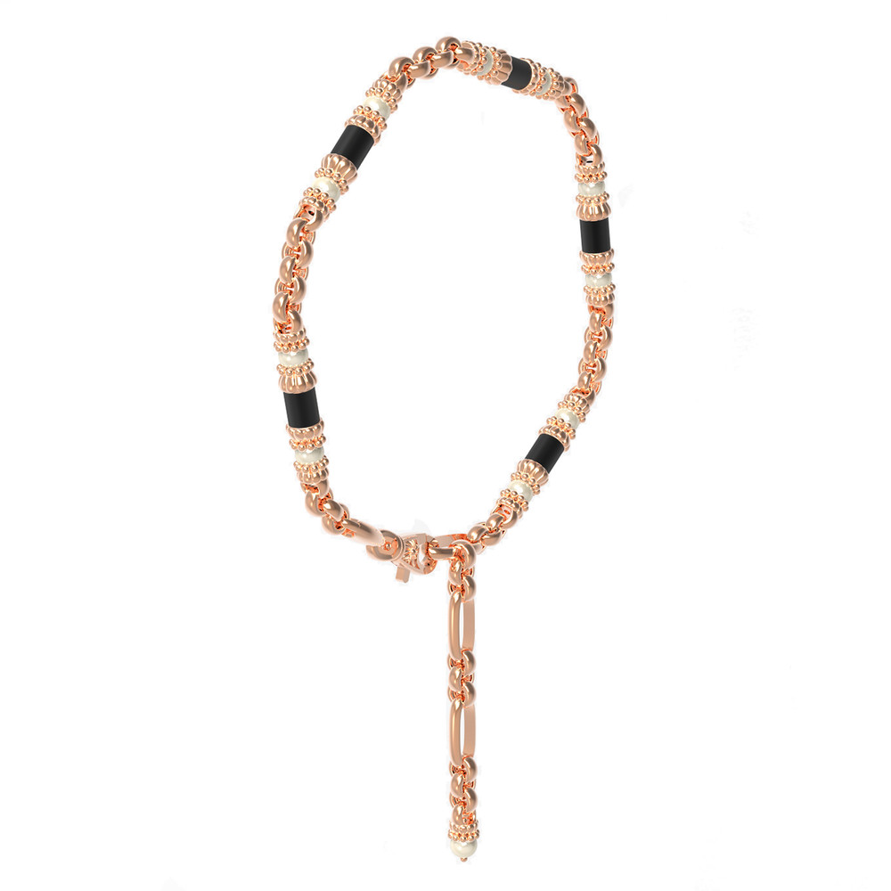 Браслет из золота c жемчугом и ониксом