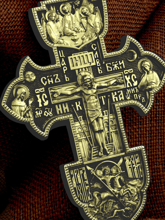 Крест из лимонного золота